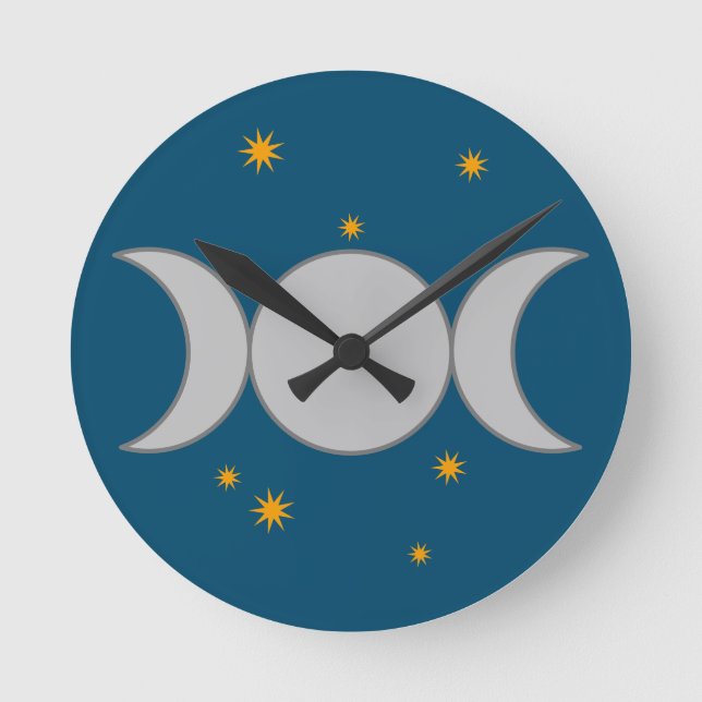 Triple Moon with Stars Clock (Front)