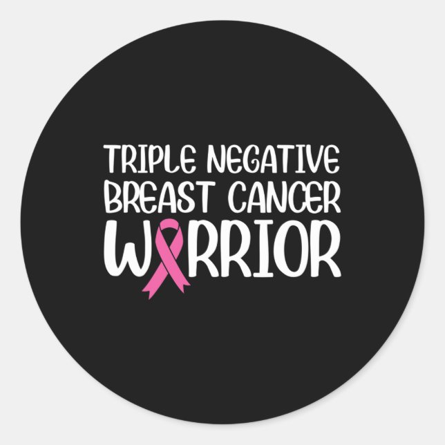Triple Negative Breast Cancer Awareness Warrior Pi Classic Round Sticker (Front)