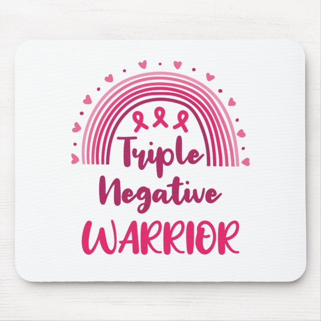 Triple Negative Warrior Breast Cancer Rainbow Mouse Pad (Front)