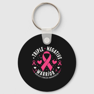Triple Negative Warrior Pink Heart Breast Cancer A Key Ring