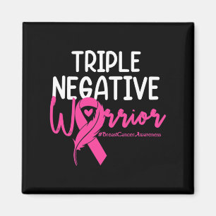Triple Negative Warrior Pink Ribbon Breast Cancer Magnet
