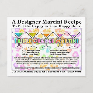 Triple Orange Martini Recipe Postcard