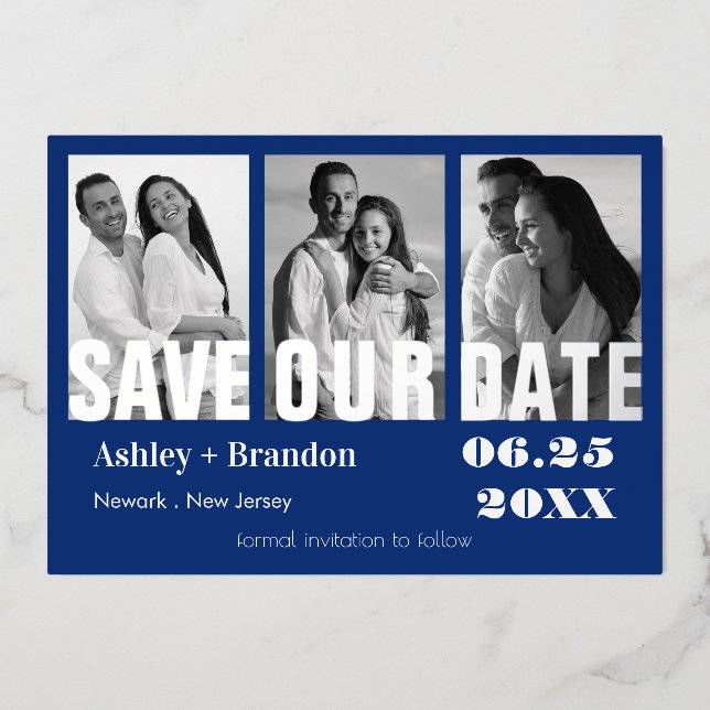 Triple Photo Blue, White, REAL (Front)