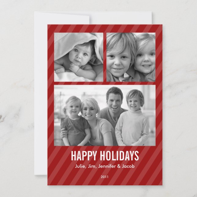 Triple Photo Holiday Card (Front)