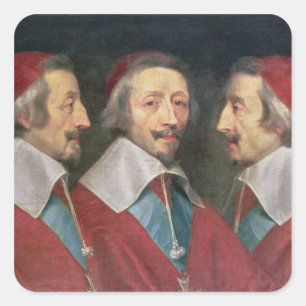 Triple Portrait of the Head of Richelieu, 1642 Square Sticker
