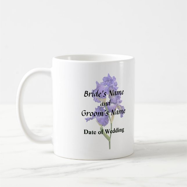 Triple Purple Iris Coffee Mug (Left)