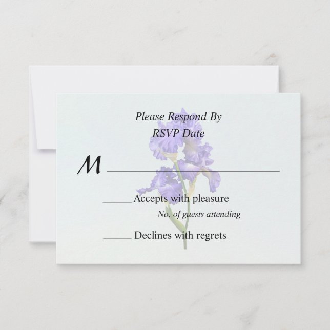 Triple Purple Iris RSVP Card (Front)