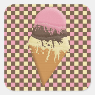 Triple-Scoop Ice Cream Cone Stickers