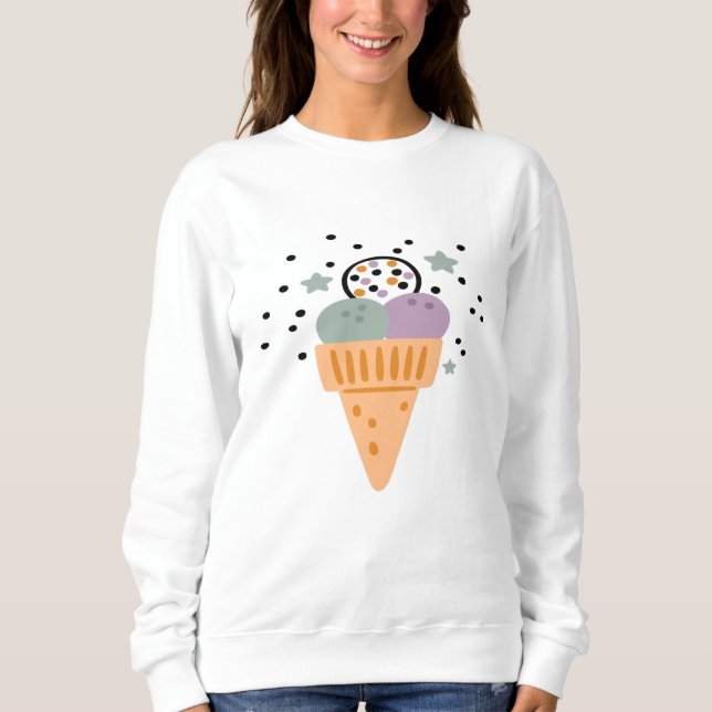 Triple Scoop Rainbow Ice Cream Sweatshirt (Front)
