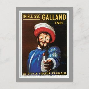 Triple Sec Galland 1821 Vintage Drink Ad Art Postcard