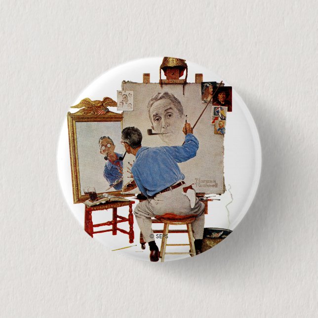 Triple Self-Portrait 3 Cm Round Badge (Front)