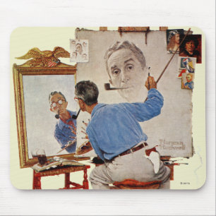Triple Self-Portrait Mouse Pad