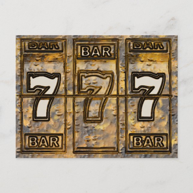 Triple Sevens Slot Machine Reels Postcard (Front)