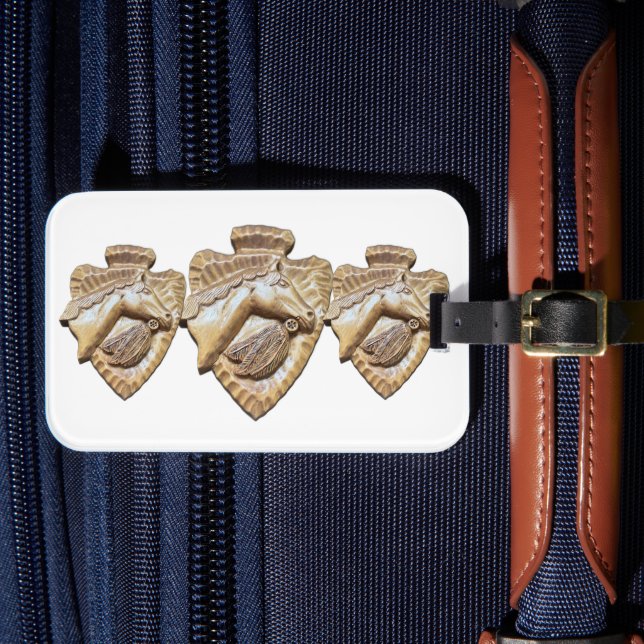 Triple Spade Horse Luggage Tag (Front Insitu 4)