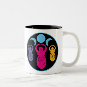 Triple Spiral Goddess Two-Tone Coffee Mug