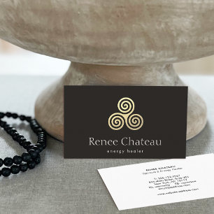 Triple Spiral or Celtic Triskele Symbol Business Card