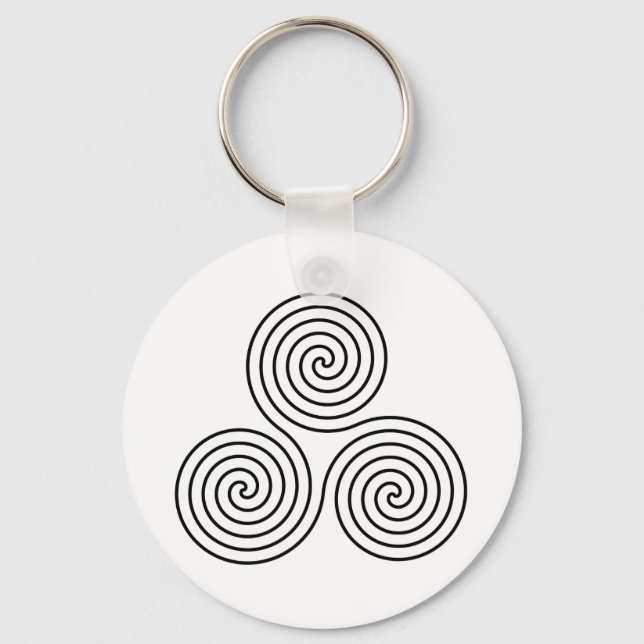 Triple Spiral Symbol Key Ring (Front)