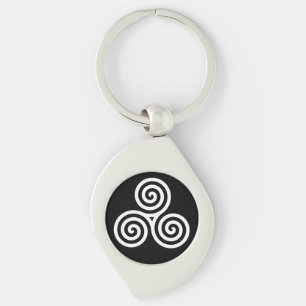 Triple spiral White Key Ring