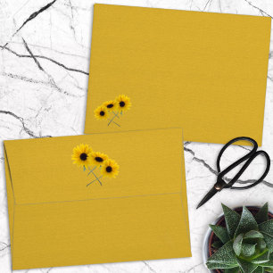 Triple Sunflower Photo Front Back Flap  Envelopes
