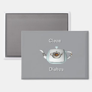 Triple Teapots Clean Dishes Dishwasher  Magnet