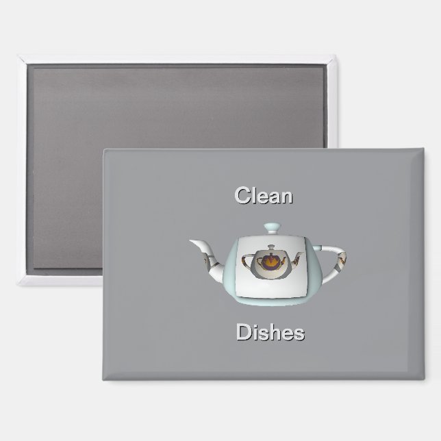 Triple Teapots Clean Dishes Dishwasher  Magnet (Front/Back)
