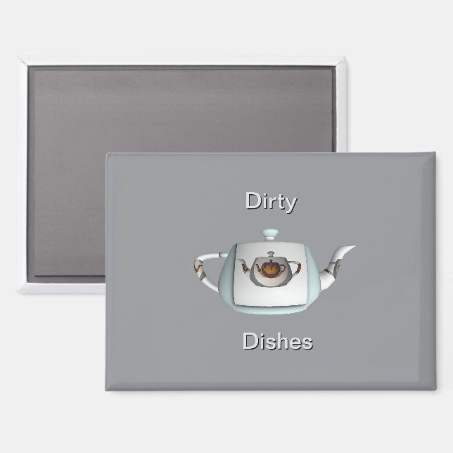 Triple Teapots Dirty Dishes Dishwasher  Magnet (Front/Back)