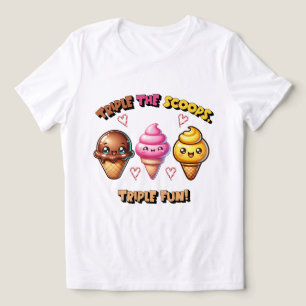 Triple the Scoops, Triple Fun! Tri-Blend Shirt