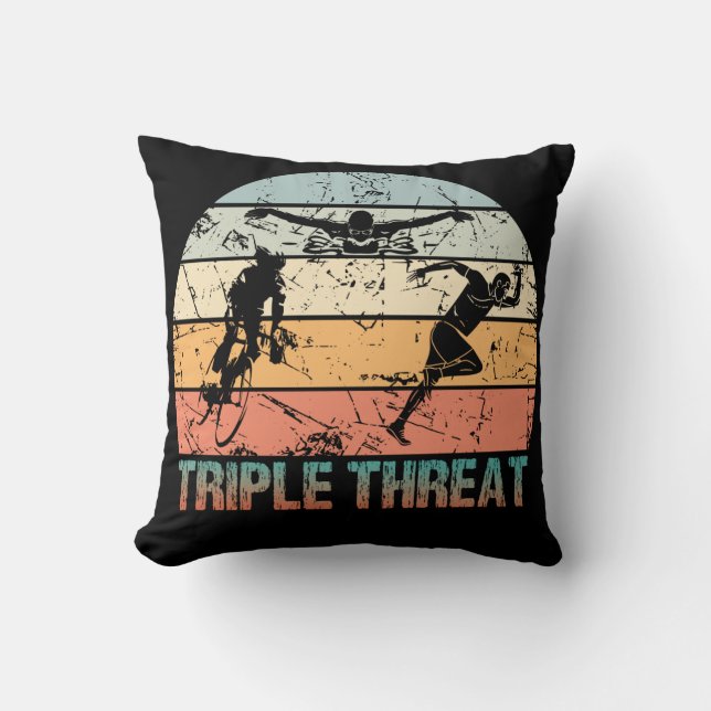 Triple Threat - Triathlon Athlete Cushion (Front)