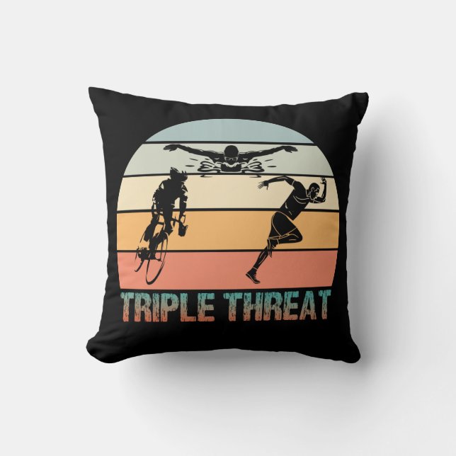 Triple Threat - Triathlon Sunset Cushion (Front)