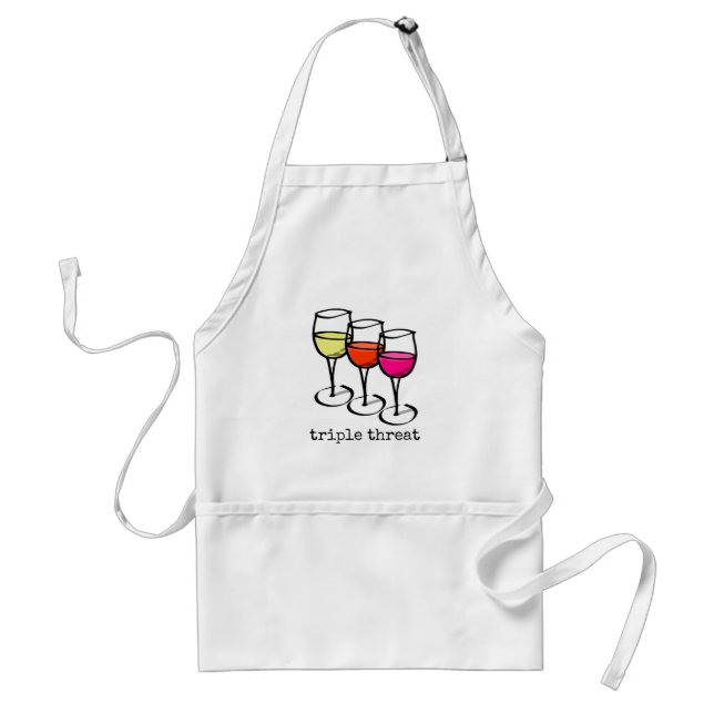 Triple Threat Wine Glasses Standard Apron (Front)