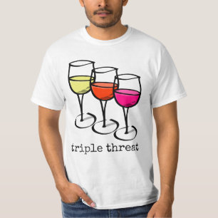 Triple Threat Wine Glasses T-Shirt