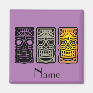 Triple Tiki Sculptures Thunder_Cove Magnet