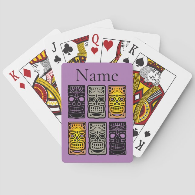 Triple Tiki Sculptures Thunder_Cove Playing Cards (Back)