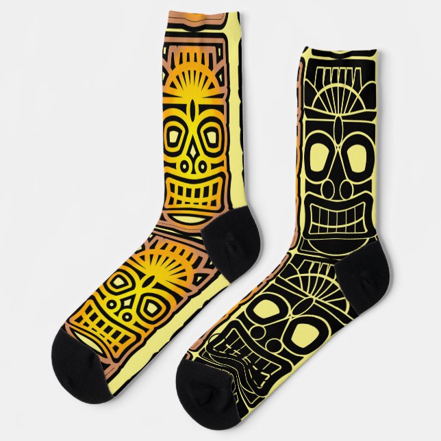 Triple Tiki Sculptures Thunder_Cove Socks (Left)