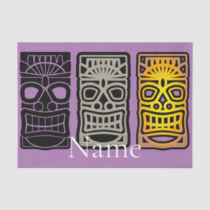 Triple Tiki Sculptures Thunder_Cove Tissue Paper