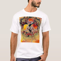 Triple Tribal Flame Scary Skulls Tee - Customised