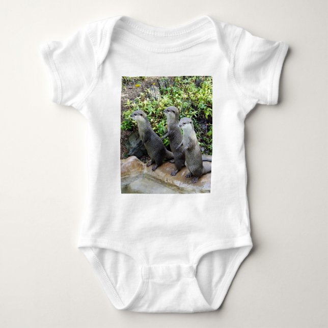 **"Triple Trouble: The Adventures of Otter Triplet Baby Bodysuit (Front)