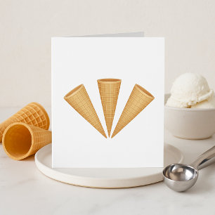 Triple Waffle Ice Cream Cone Summer Dessert Invitation