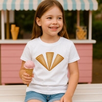 Triple Waffle Ice Cream Cone Summer Dessert