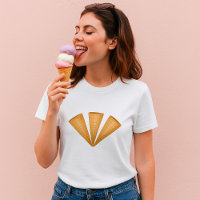 Triple Waffle Ice Cream Cone Summer Dessert