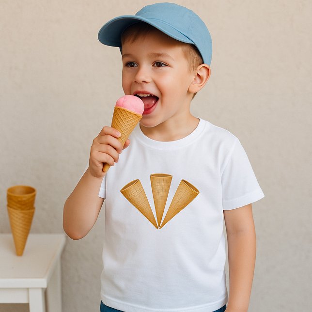 Triple Waffle Ice Cream Cone Summer Dessert T-Shirt (Creator Uploaded)