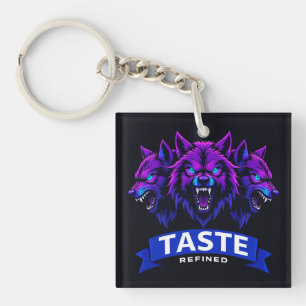 Triple Wolf Design Emphasizing Strength Key Ring