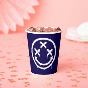 Triple X-Eyed Graffiti Smile Paper Cups