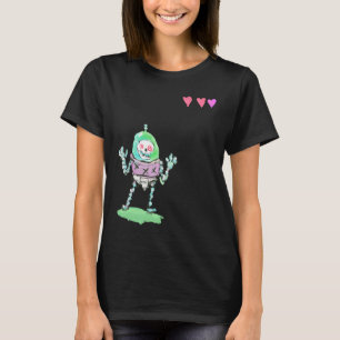 Triple X Skeleton Robot With Life Hearts T-Shirt