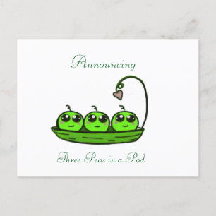 Triplet Birth Announcement Postcard
