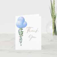 Triplet Boys Blue Balloon Baby Boy Watercolor