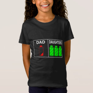 Triplet Dad of Three Daughters Funny Father's Day  T-Shirt