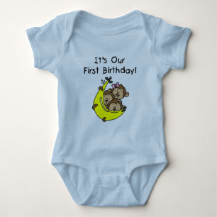 Triplets 1st - Two Boys, One Girl Baby Bodysuit