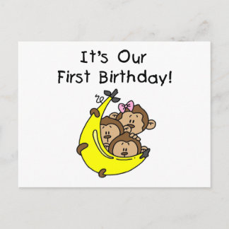 Triplets 1st - Two Boys, One Girl Postcard