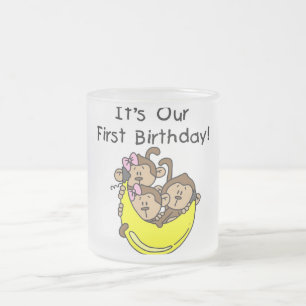 Triplets 1st - Two Girls One Boy Tshirts and Gifts Frosted Glass Coffee Mug